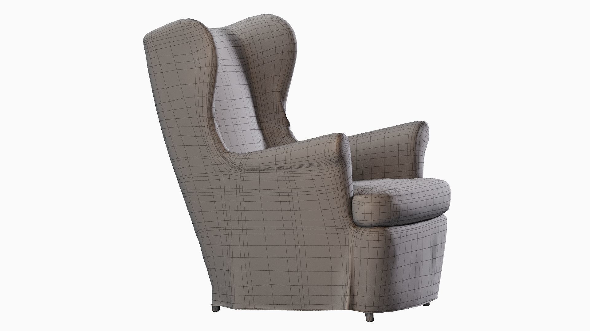 Low Poly IKEA Strandmon Low-poly 3D model_16