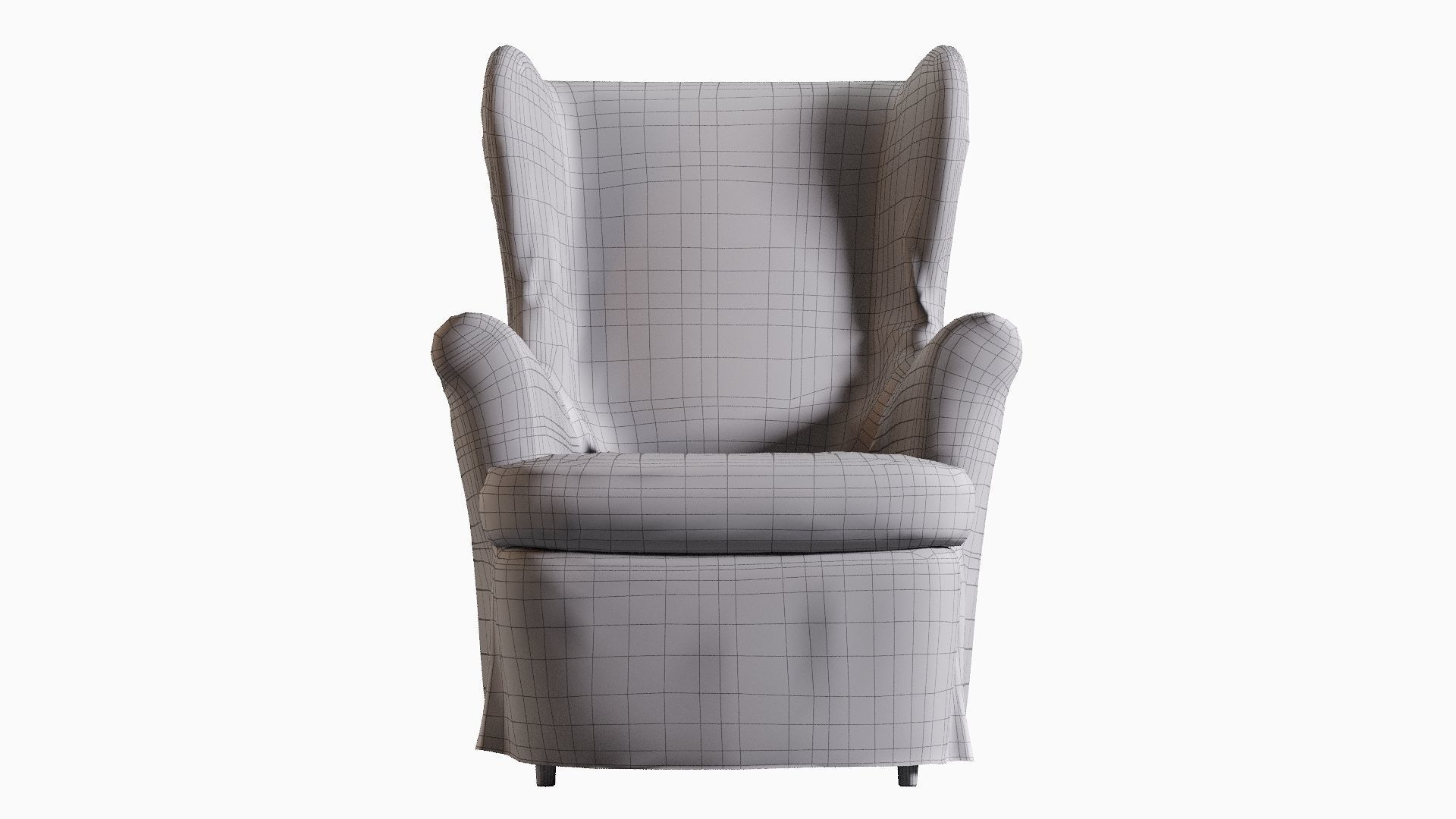 Low Poly IKEA Strandmon Low-poly 3D model_13