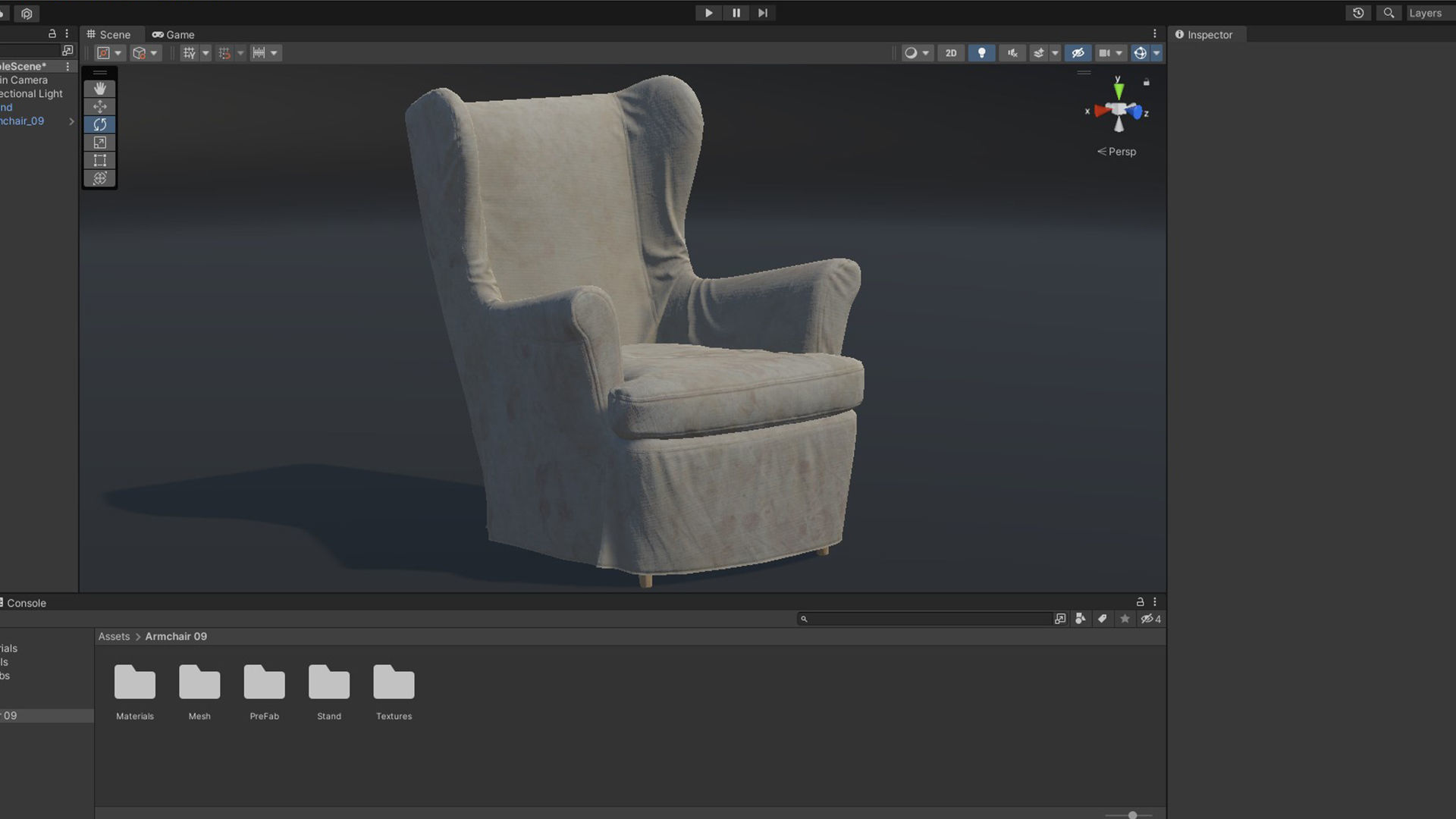 Low Poly IKEA Strandmon Low-poly 3D model_1