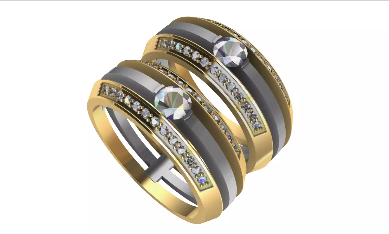 wedding rings 3D print model