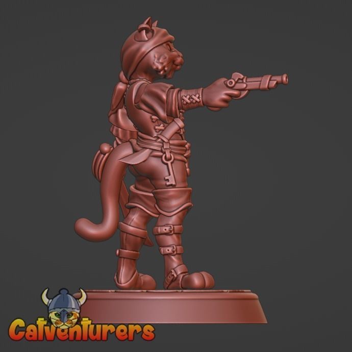 Female Pirate Cat 3D print model_2