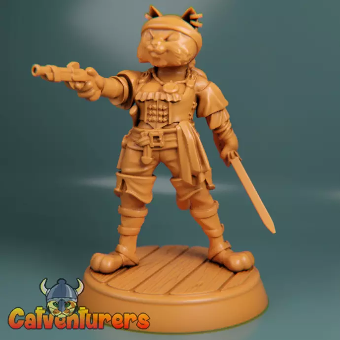 Female Pirate Cat 3D print model_0