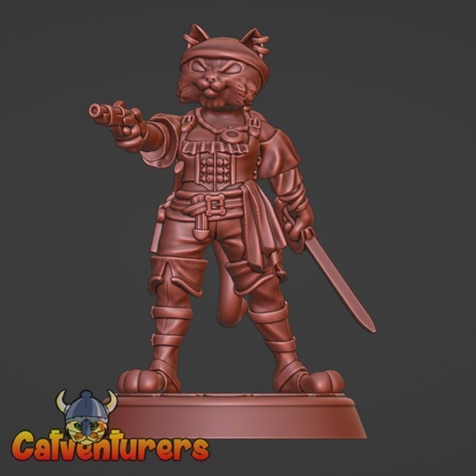 Female Pirate Cat 3D print model_3