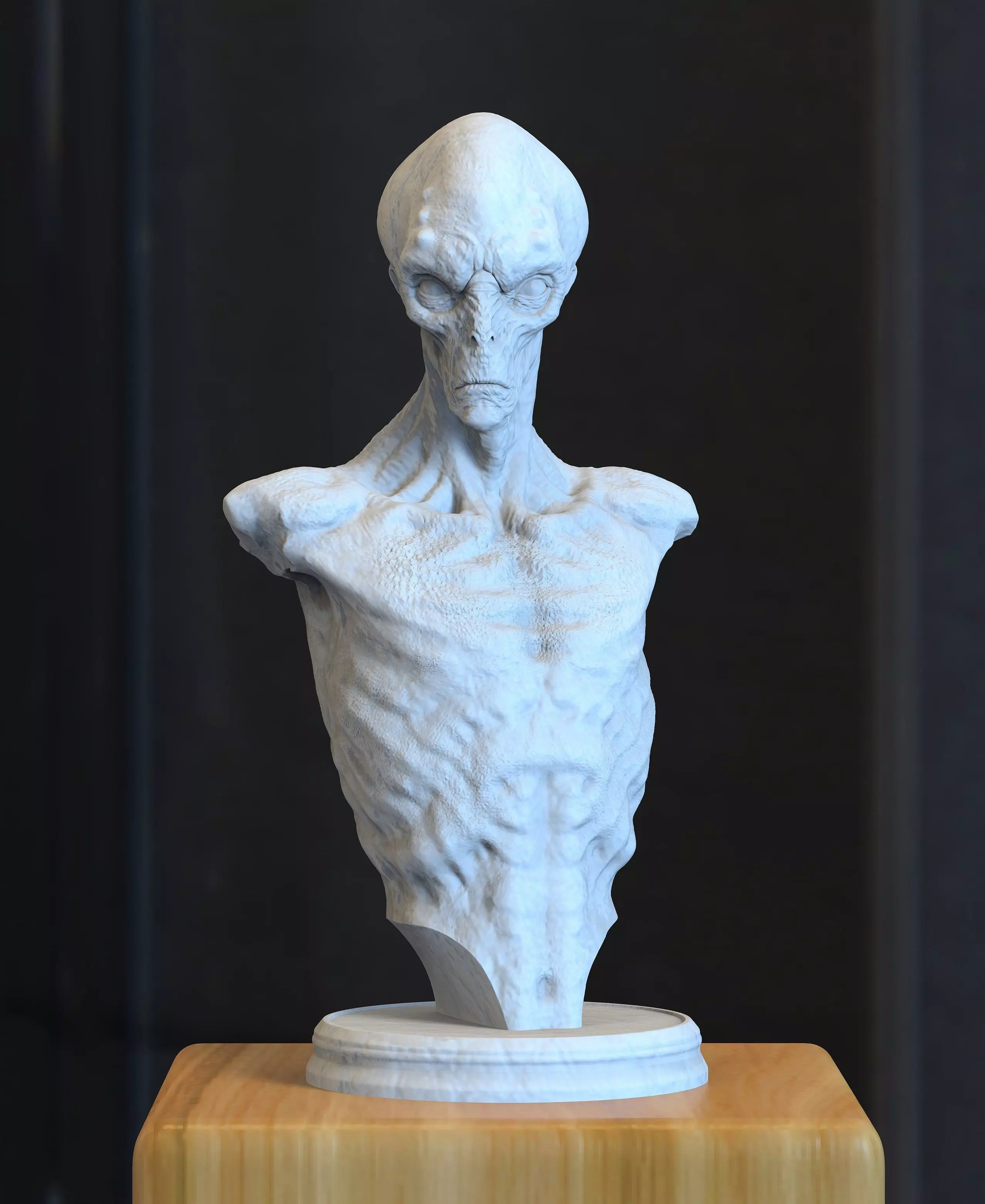Alien bust 3D print model