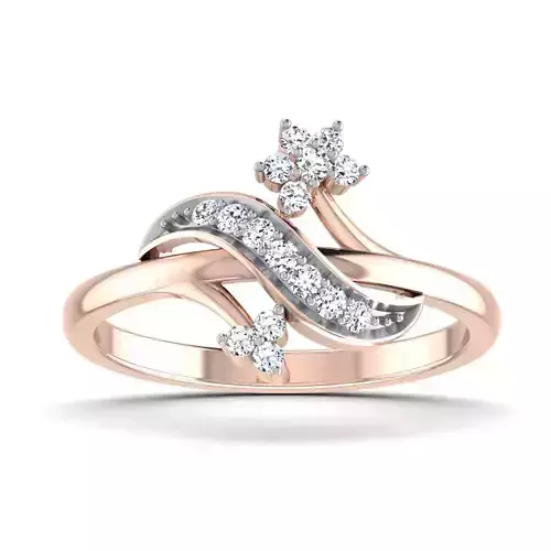 Women Flower Diamond Ring 3dm stl render details 3D print model