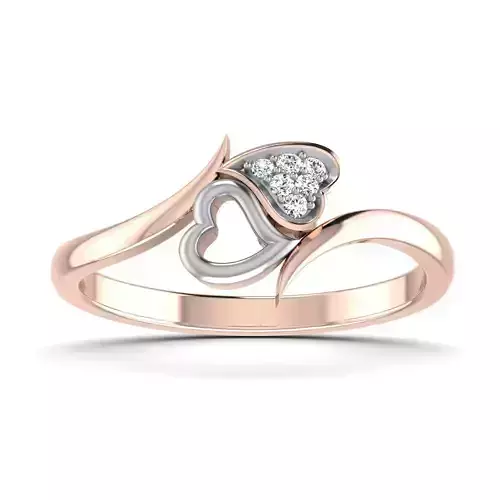 Women Heart Diamond Ring 3dm stl render details 3D print model