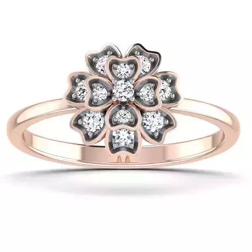Women Flower Diamond Ring 3dm stl render details 3D print model