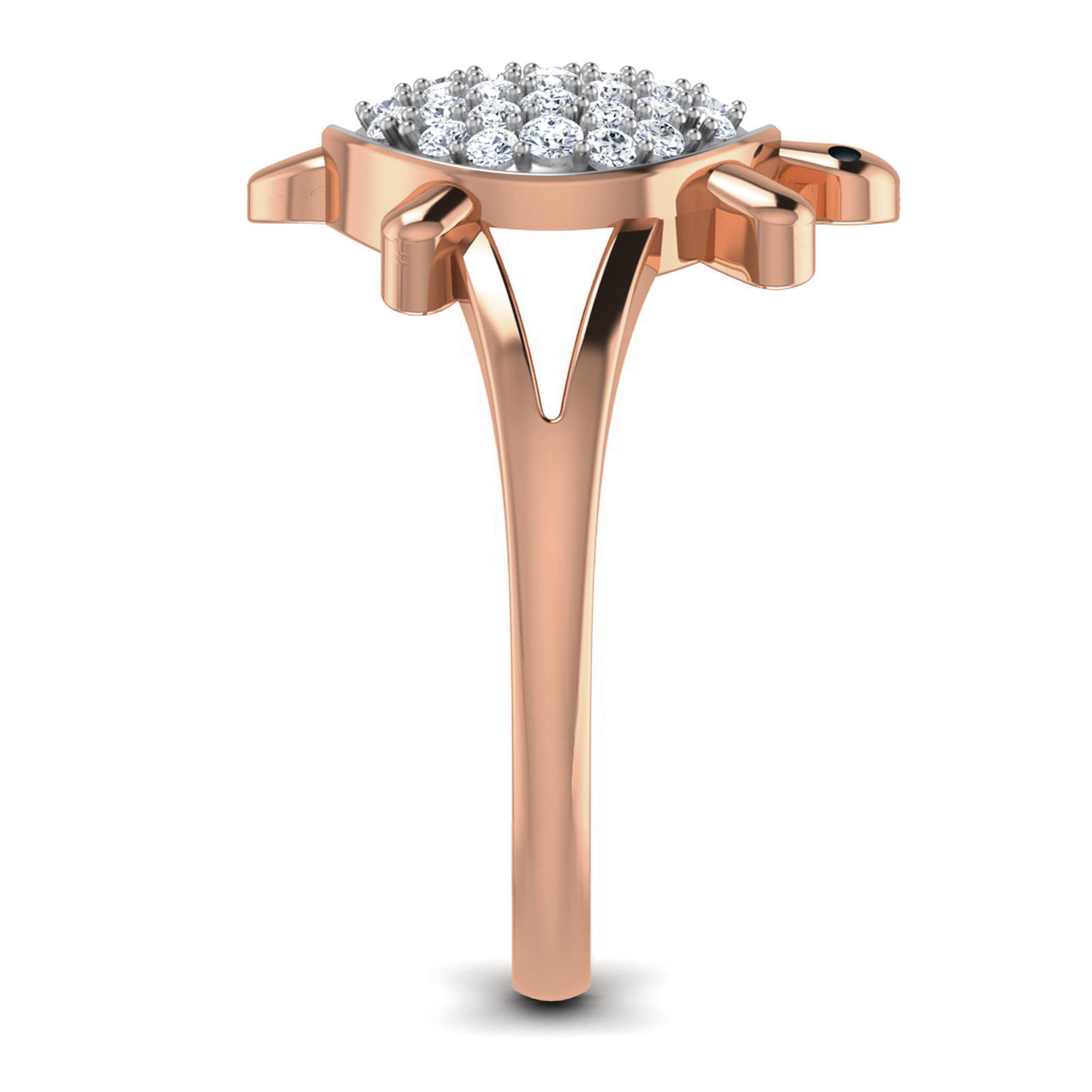 Tortoise Diamond Ring 3dm stl render details 3D print model_3