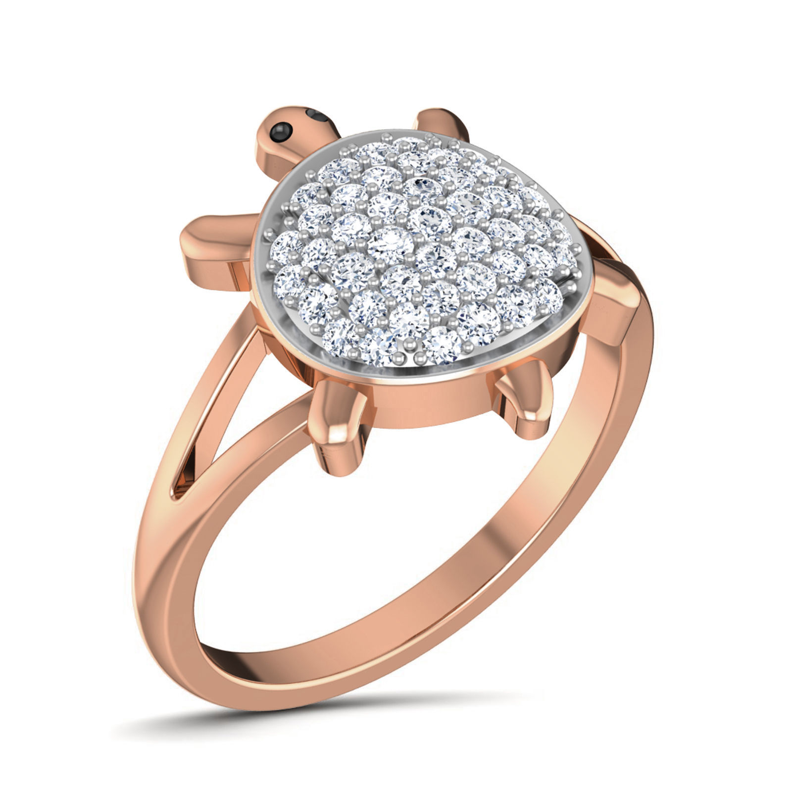 Tortoise Diamond Ring 3dm stl render details 3D print model_1