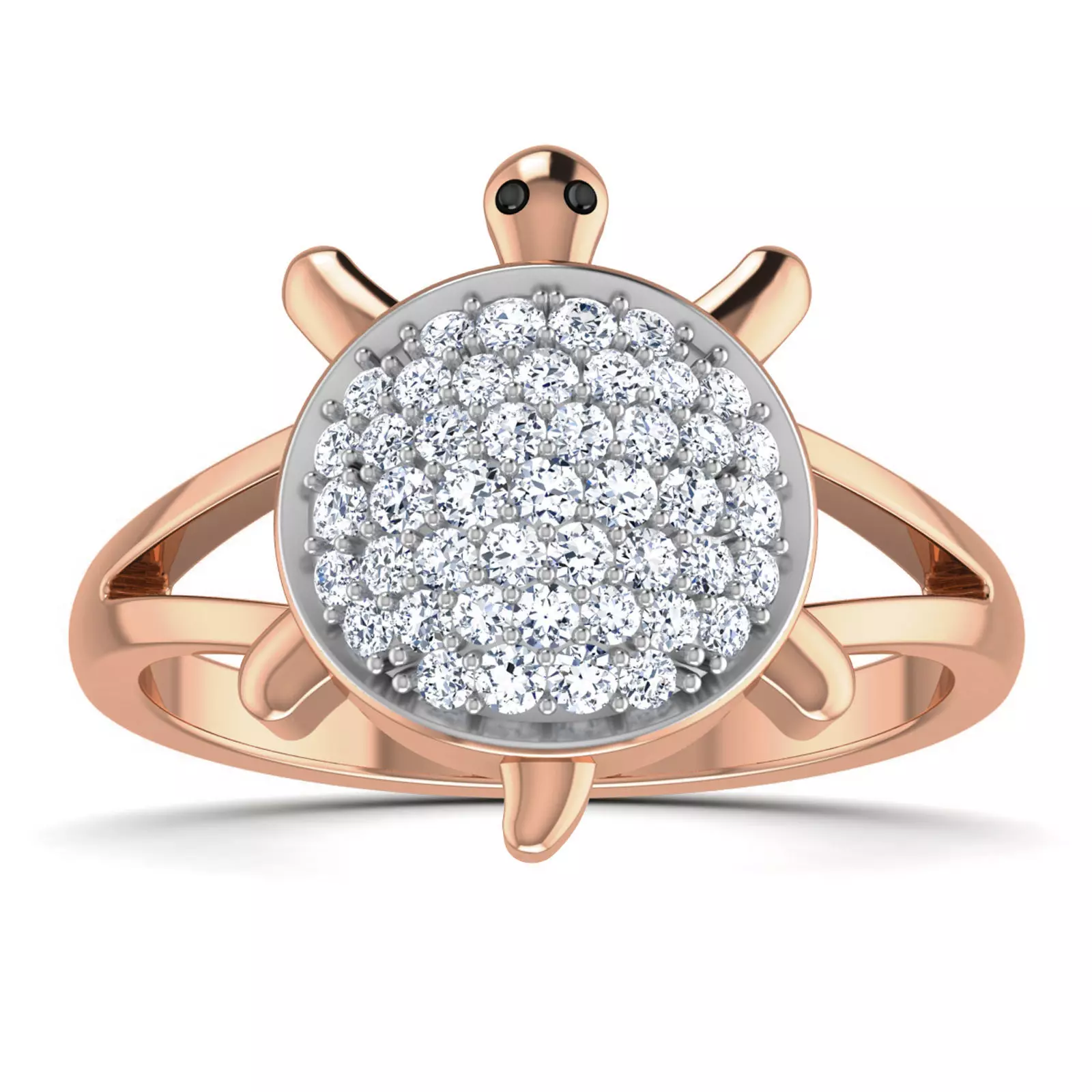Tortoise Diamond Ring 3dm stl render details 3D print model_0