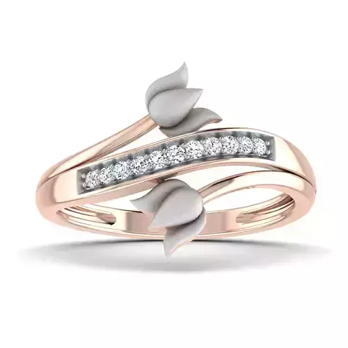 Women Lotus Diamond Ring 3dm stl render details 3D print model