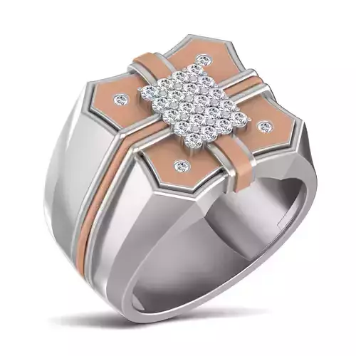 Gents Groom Mens Diamond Band Ring 3dm stl render details