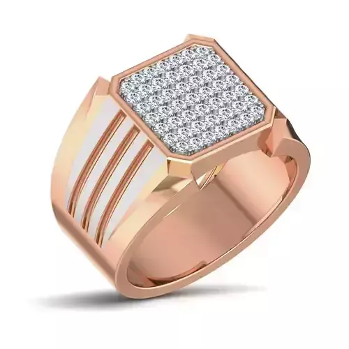 Gents Groom Mens Diamond Band Ring 3dm stl render details