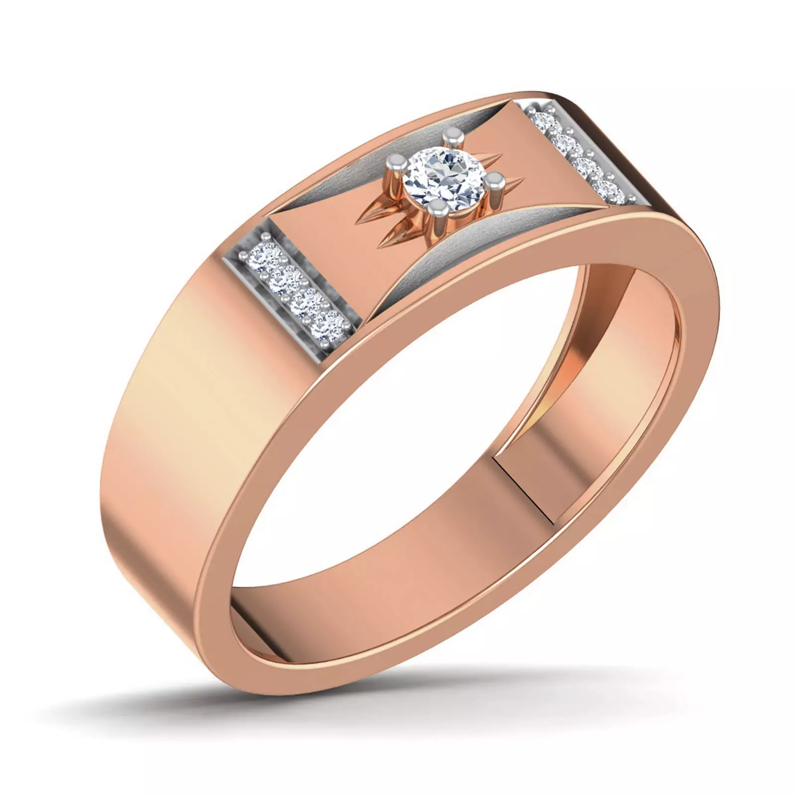 Gents Groom Mens Diamond Band Ring 3dm stl render details 3D print model