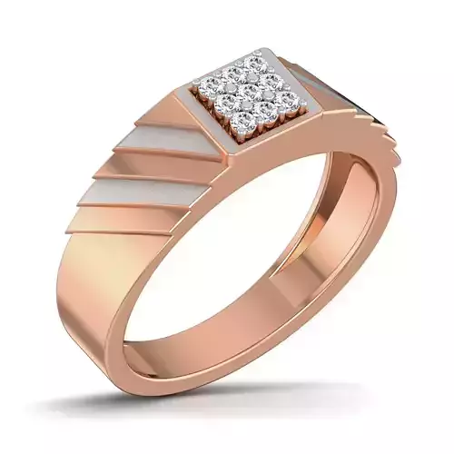 Gents Groom Mens Diamond Band Ring 3dm stl render details 3D print model