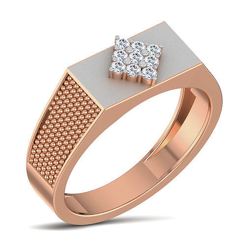 Gents Groom Mens Diamond Band Ring 3dm stl render details 3D print model