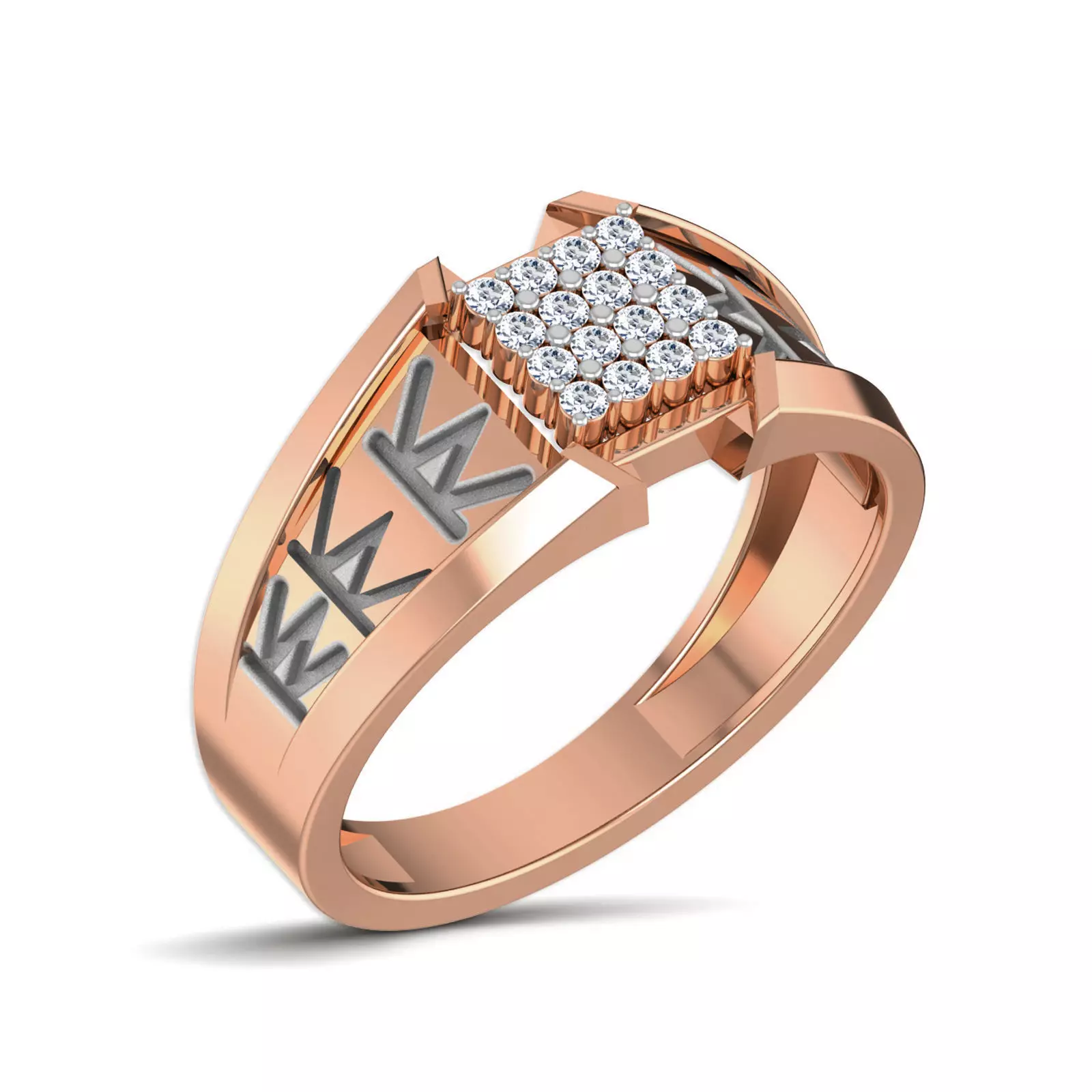 Gents Groom Mens Diamond Band Ring 3dm stl render details 3D print model