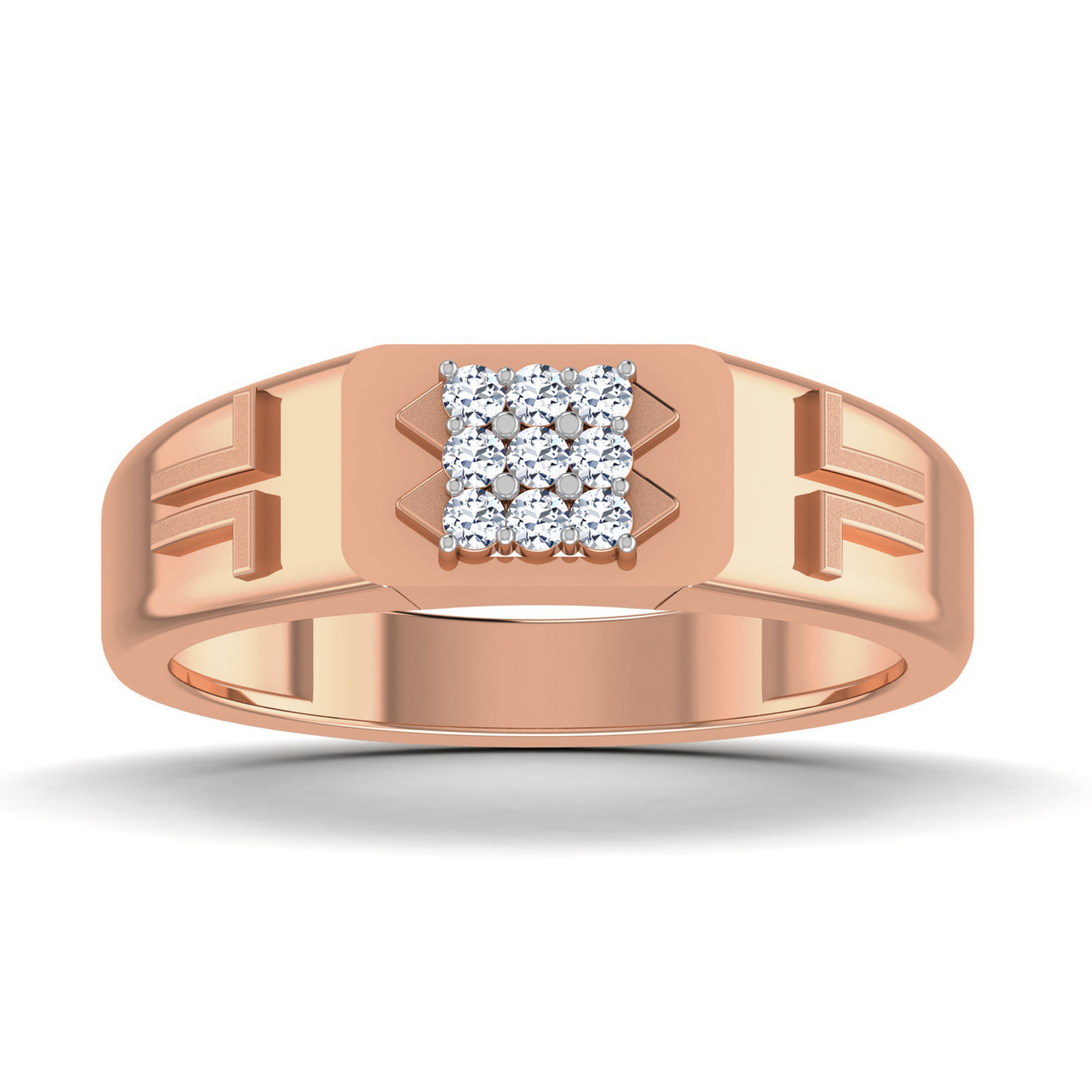 Gents Groom Mens Diamond Band Ring 3dm stl render details 3D print model_3