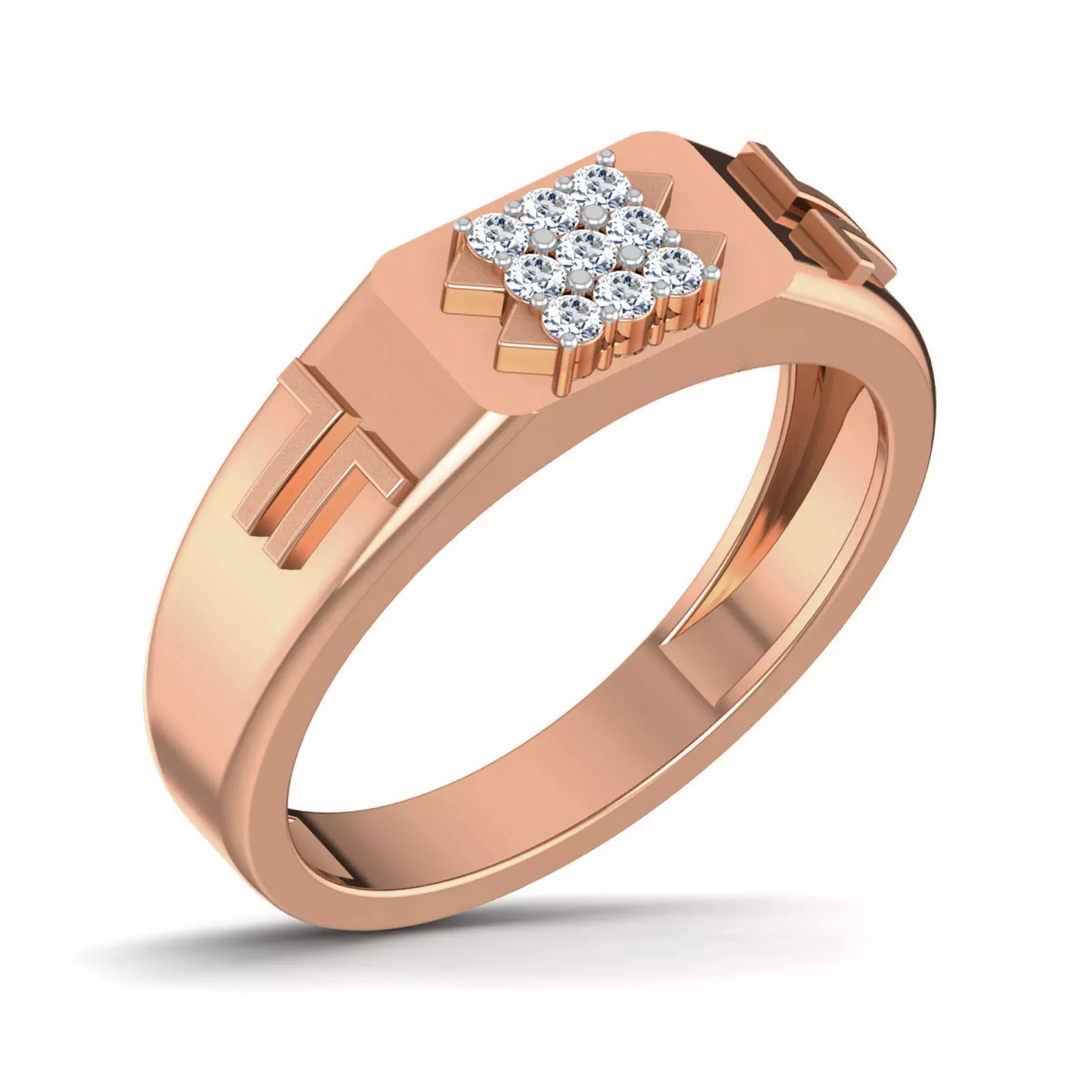 Gents Groom Mens Diamond Band Ring 3dm stl render details 3D print model_0