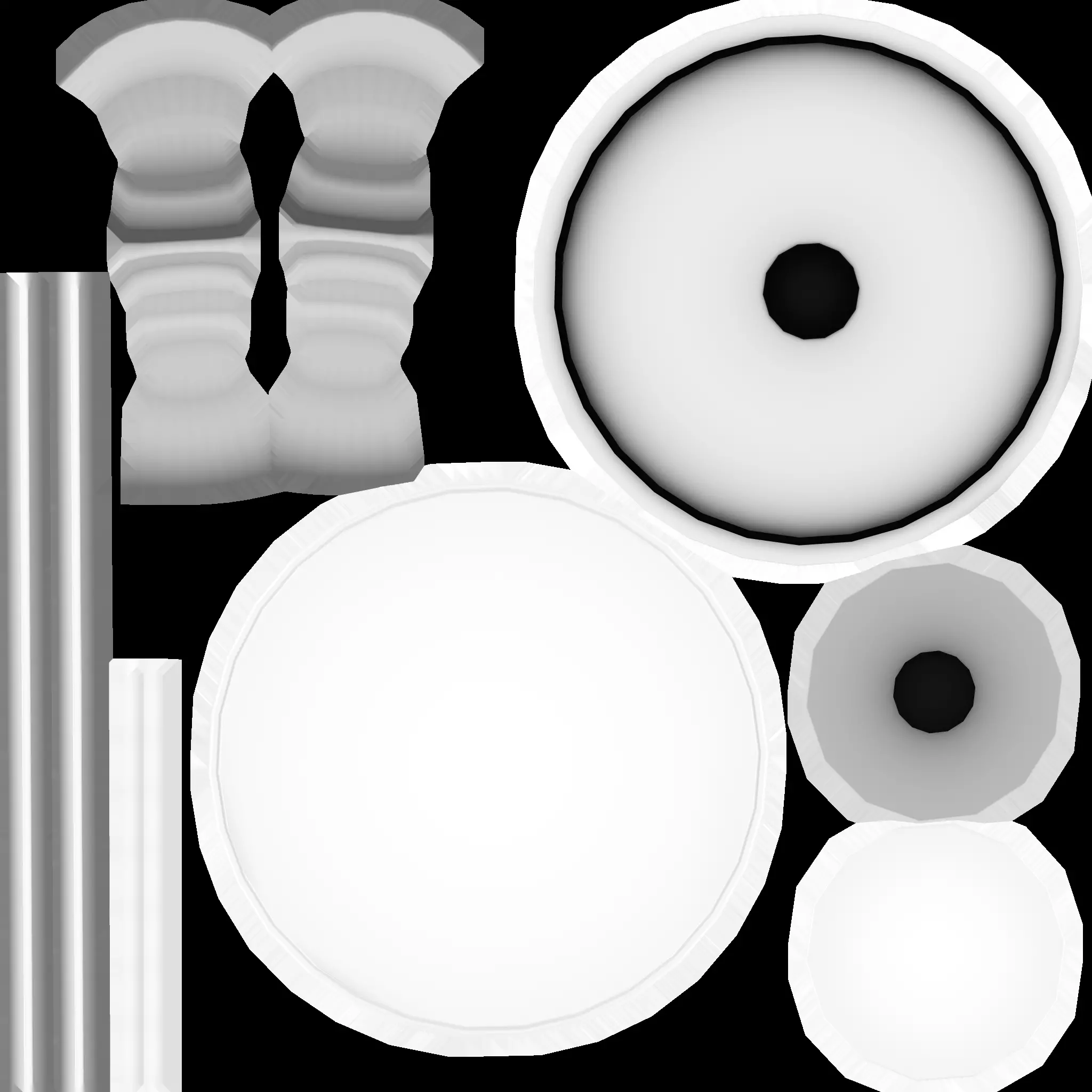 Round Table and Chairs for Game Low-poly 3D model_12