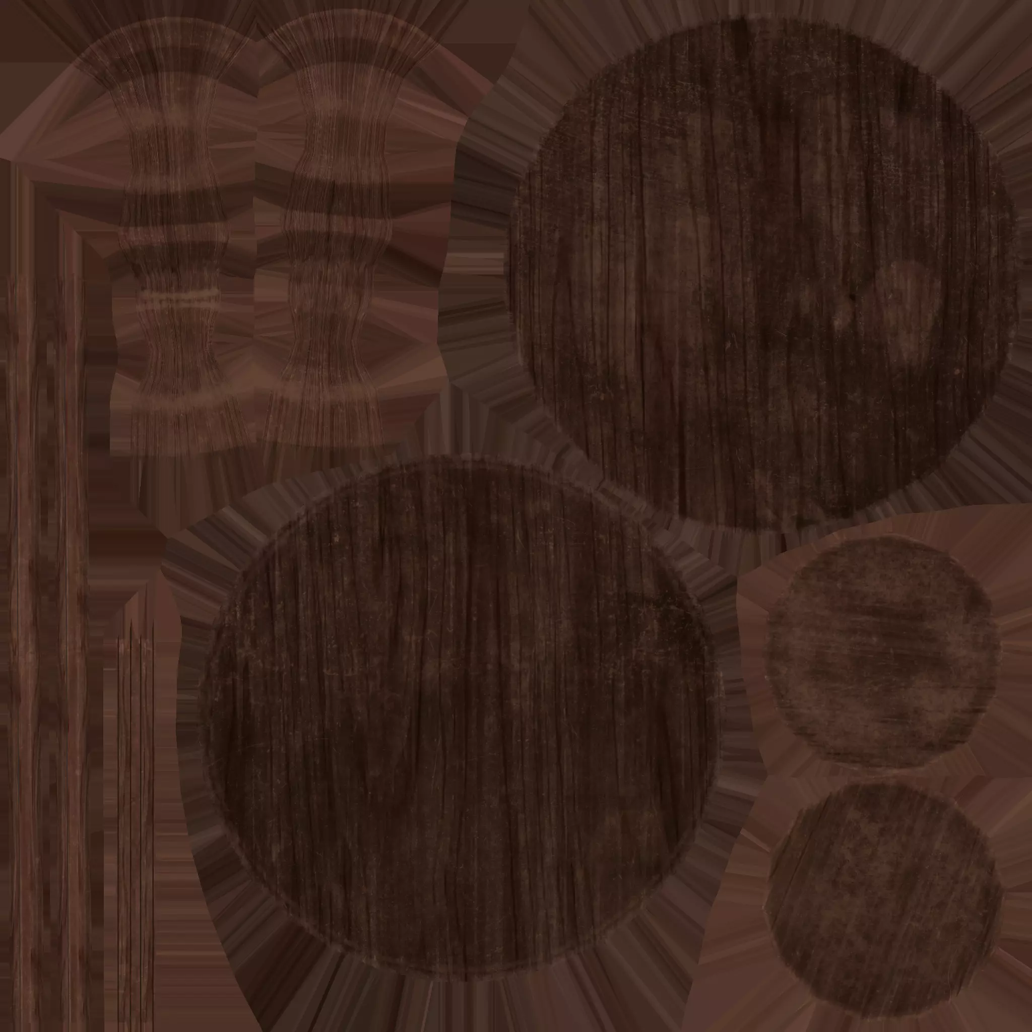 Round Table and Chairs for Game Low-poly 3D model_14