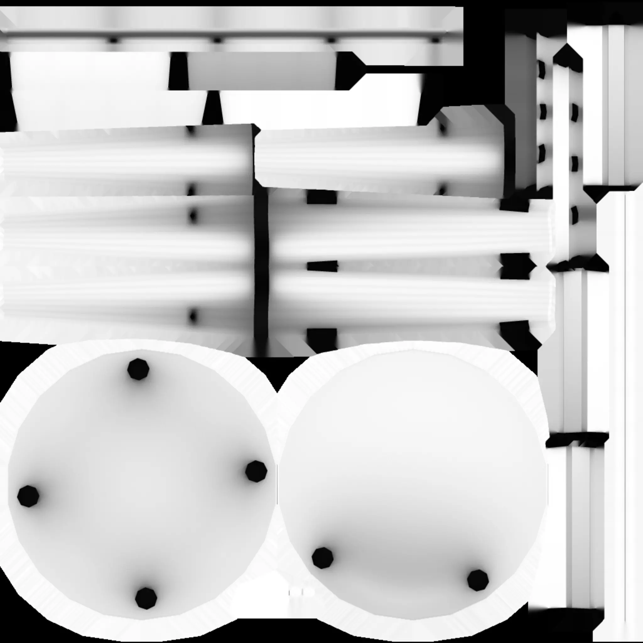 Round Table and Chairs for Game Low-poly 3D model_16