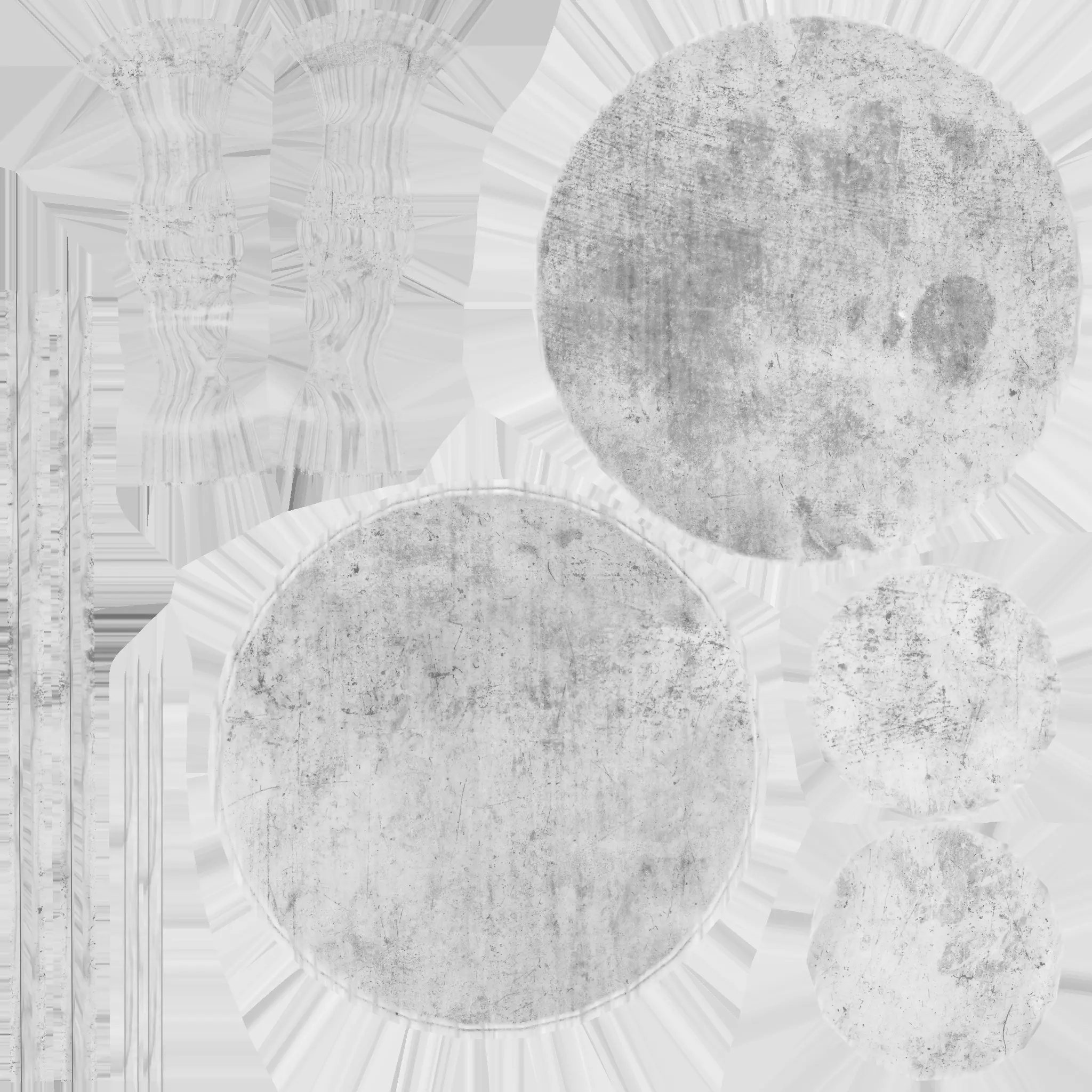 Round Table and Chairs for Game Low-poly 3D model_13