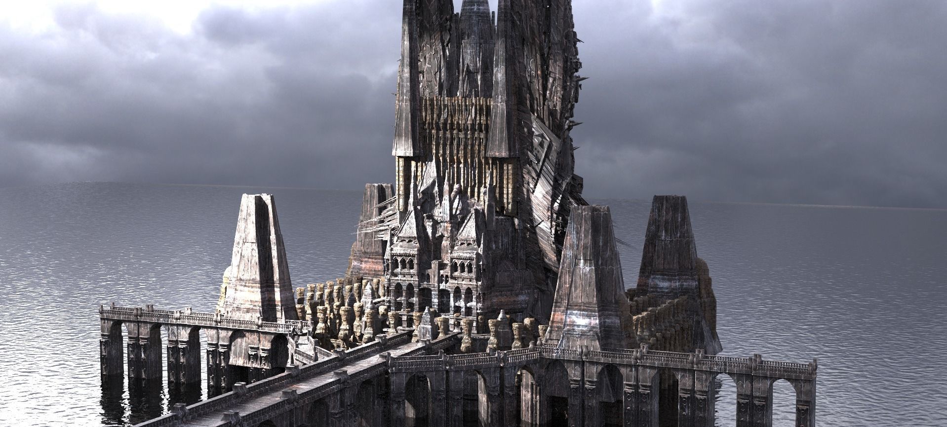 Dukes Dark Castle  Kitbash 3D model_1