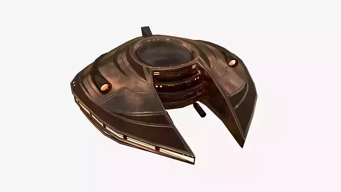 Alien Spaceship UFO D06 Copper - Sci Fi Spacecraft Design Low-poly 3D model
