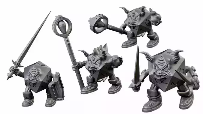 Dice Heroes Fantasy Hero Dice Resin Miniatures 3D print model
