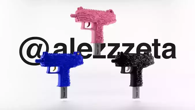 Kaws Uzi BFF Textured Low-poly 3D model