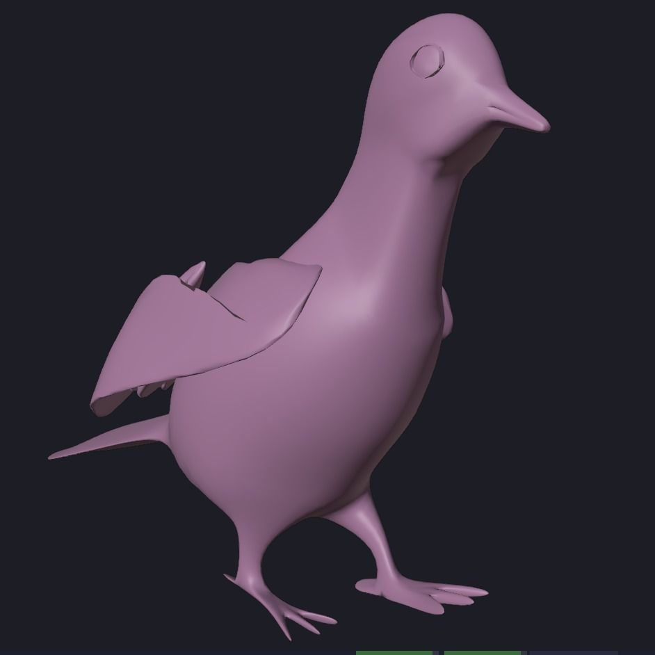 Fully Rigged Textured Animated Pigeon 3D model_7