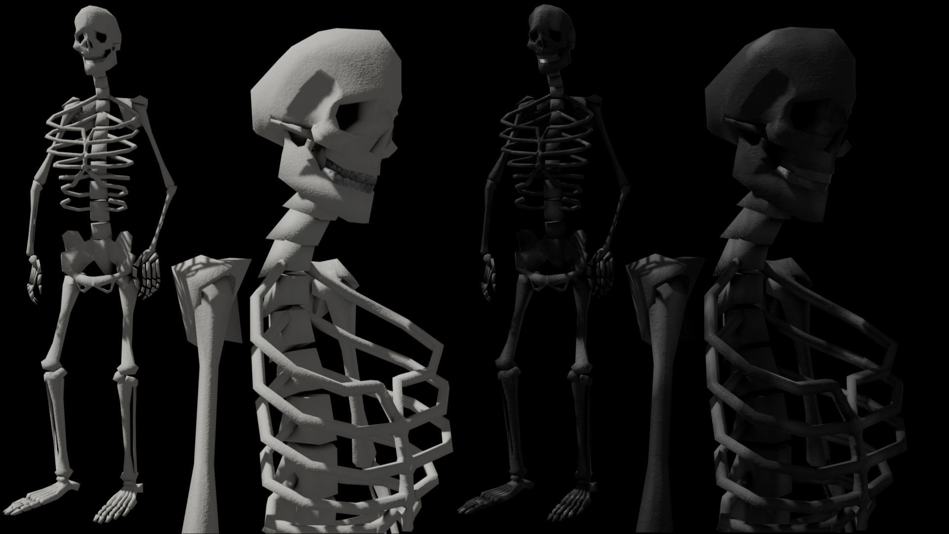 Rigged Human Skeleton Animated 3D model_4