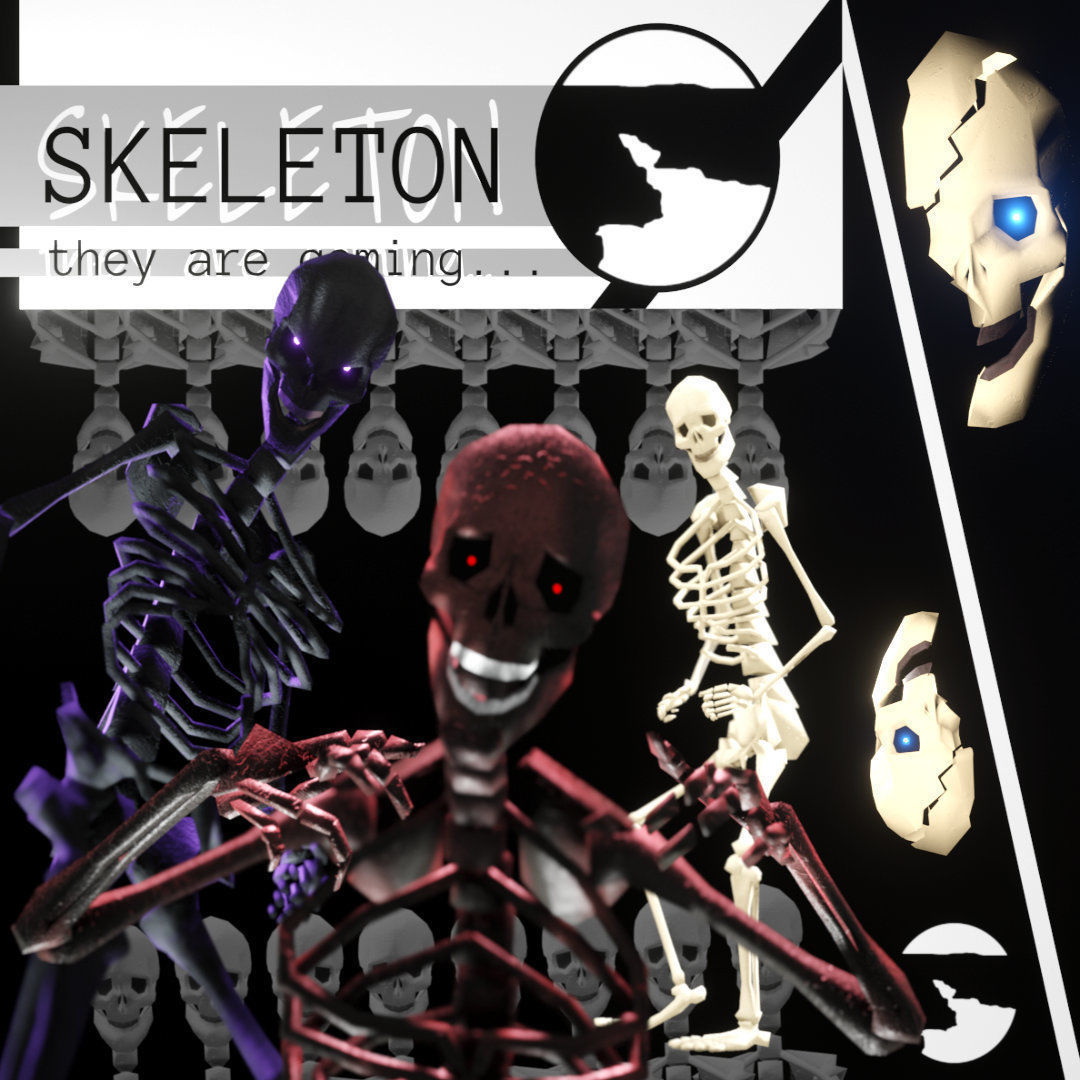 Rigged Human Skeleton Animated 3D model_2