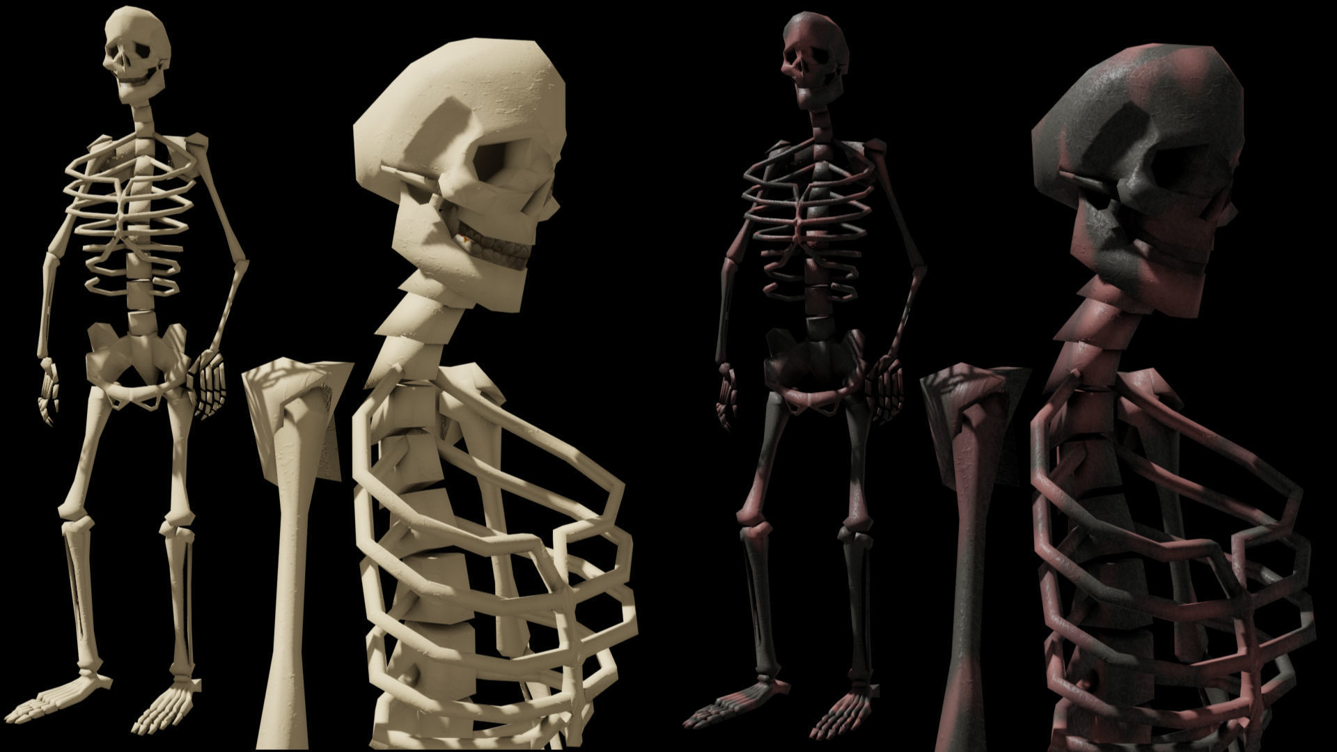 Rigged Human Skeleton Animated 3D model_3