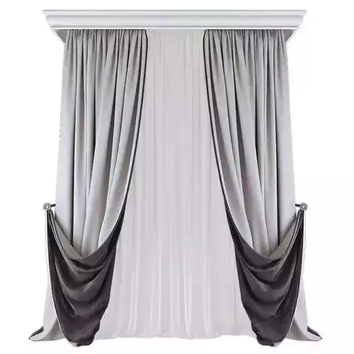 Curtains564 draped curtain Low-poly 3D model