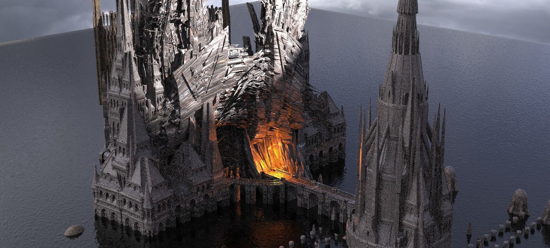 Dukes Arch Tower Kitbash  3D model_1