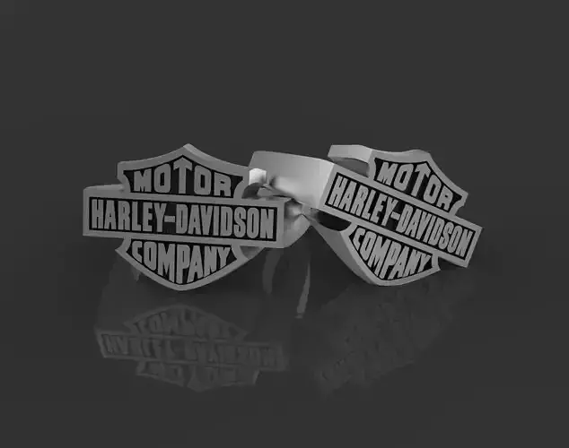 Ring signet Harley Davidson 3d modeling