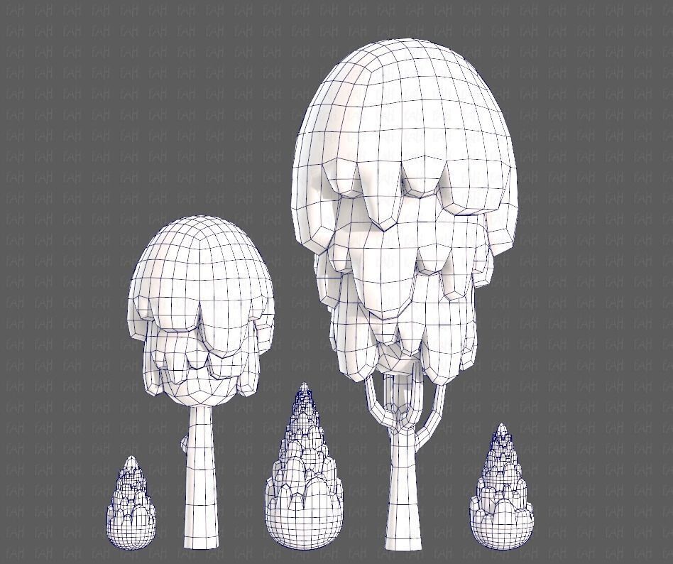 Trees Cartoon V24 Low-poly 3D model_29