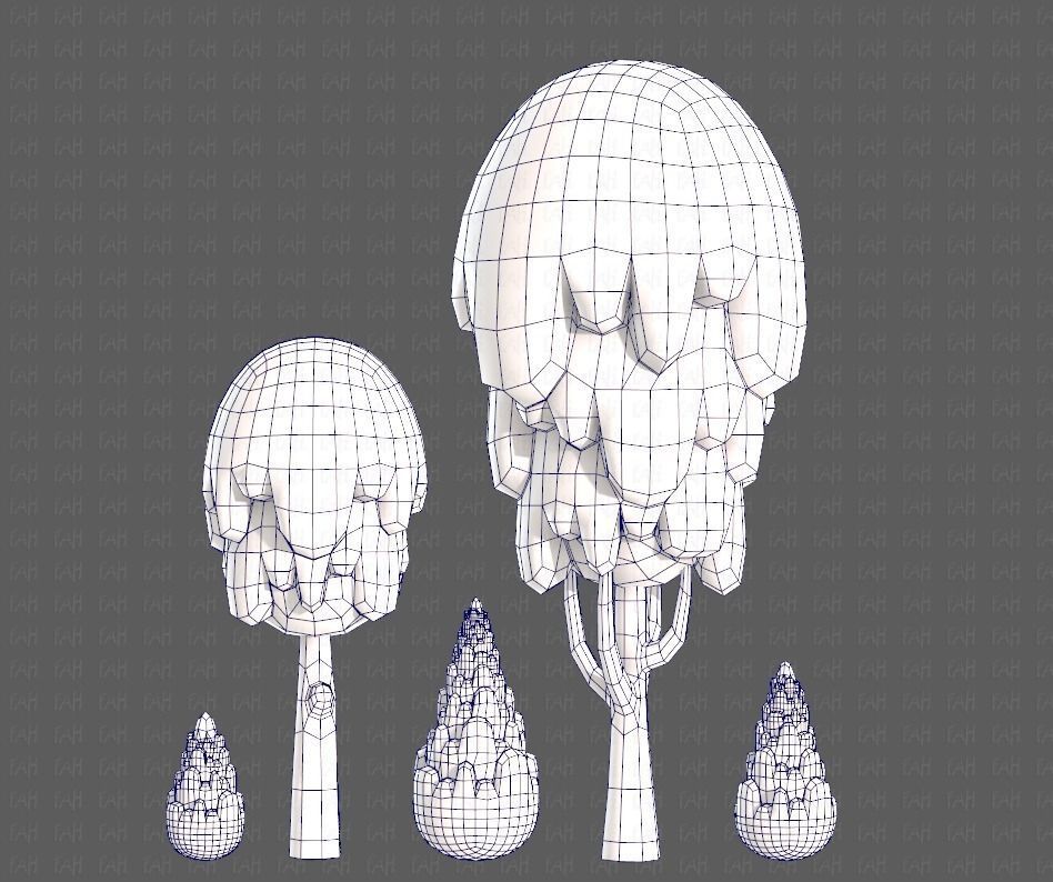 Trees Cartoon V24 Low-poly 3D model_32