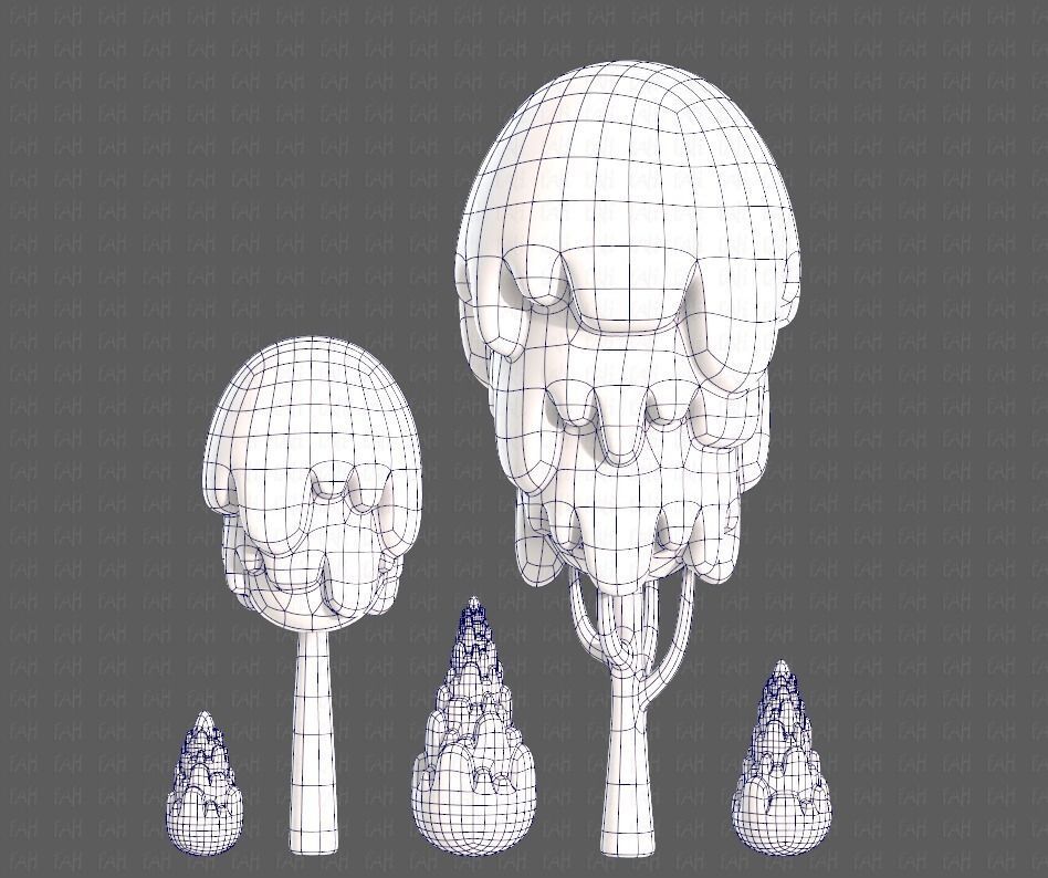 Trees Cartoon V24 Low-poly 3D model_13