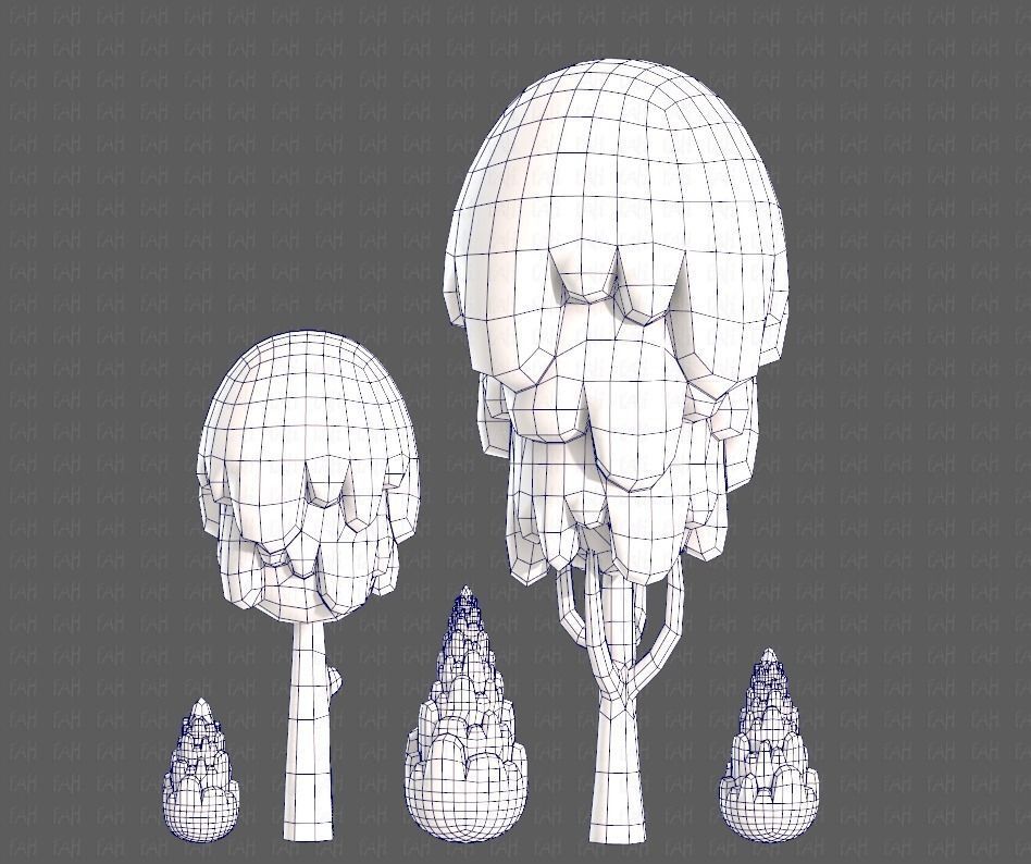 Trees Cartoon V24 Low-poly 3D model_26