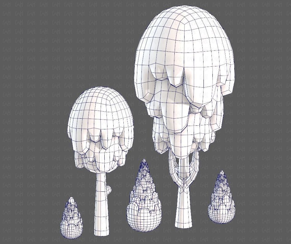 Trees Cartoon V24 Low-poly 3D model_44