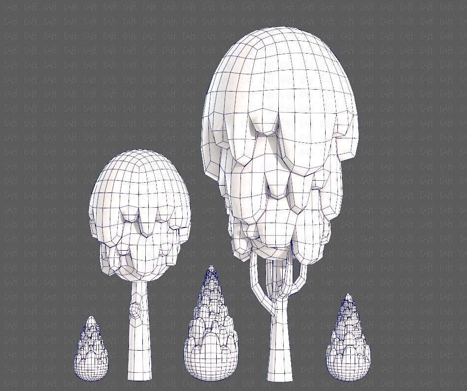 Trees Cartoon V24 Low-poly 3D model_31