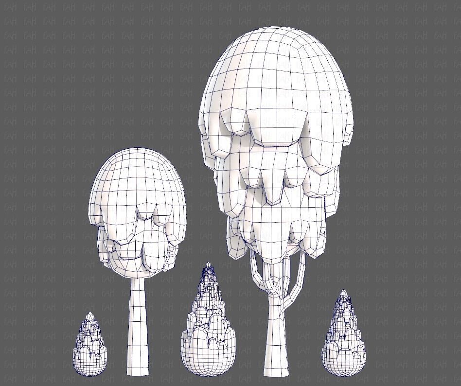 Trees Cartoon V24 Low-poly 3D model_28