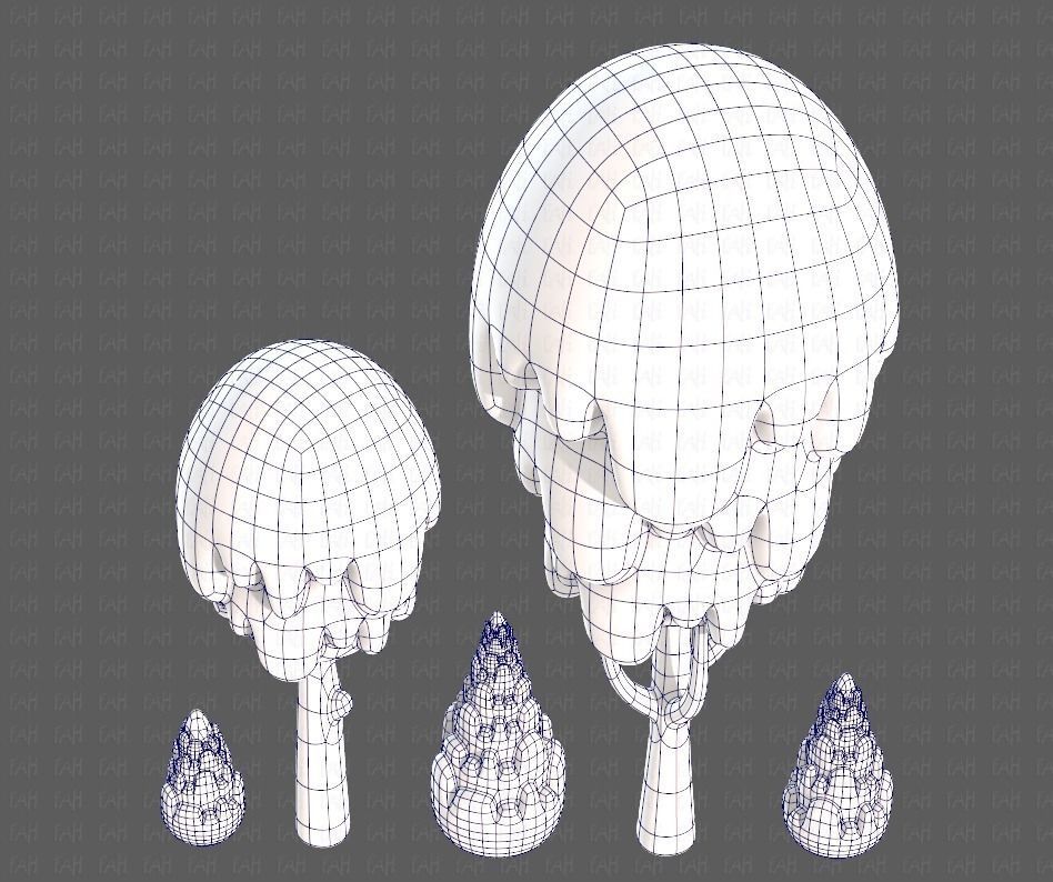 Trees Cartoon V24 Low-poly 3D model_34