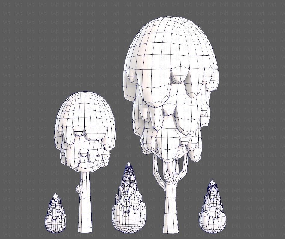 Trees Cartoon V24 Low-poly 3D model_30