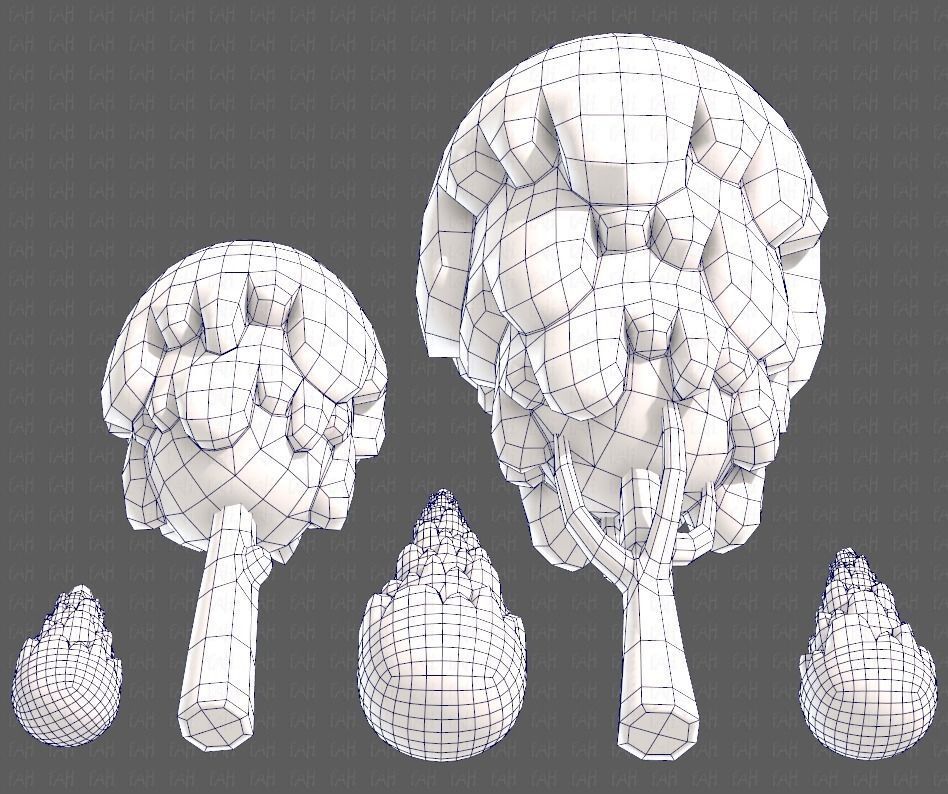 Trees Cartoon V24 Low-poly 3D model_40