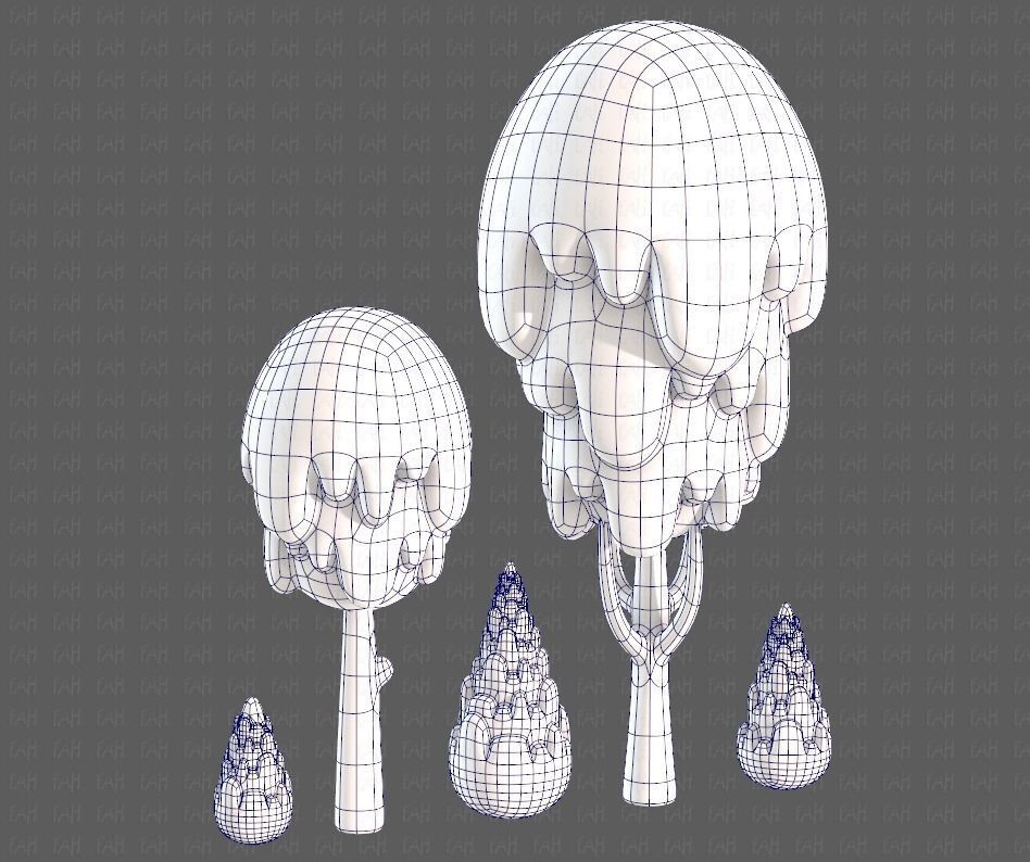 Trees Cartoon V24 Low-poly 3D model_42