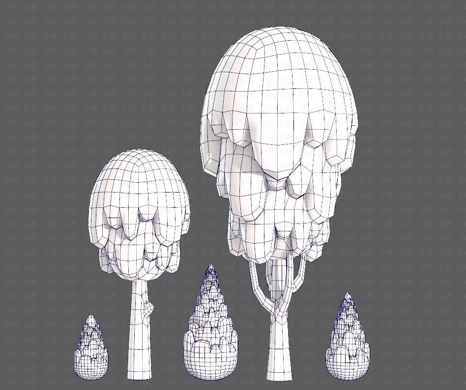 Trees Cartoon V24 Low-poly 3D model_25